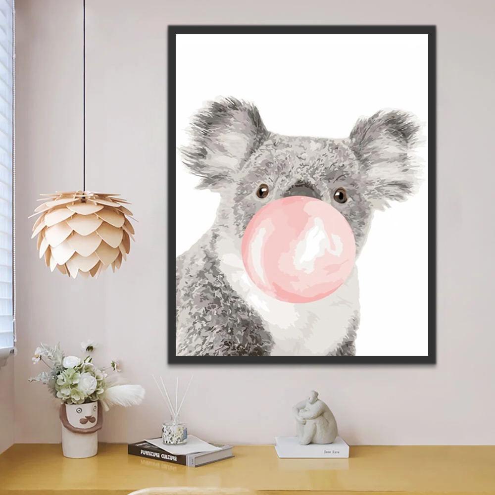 Schattig Koala met Kauwgom Schilderen op Nummers