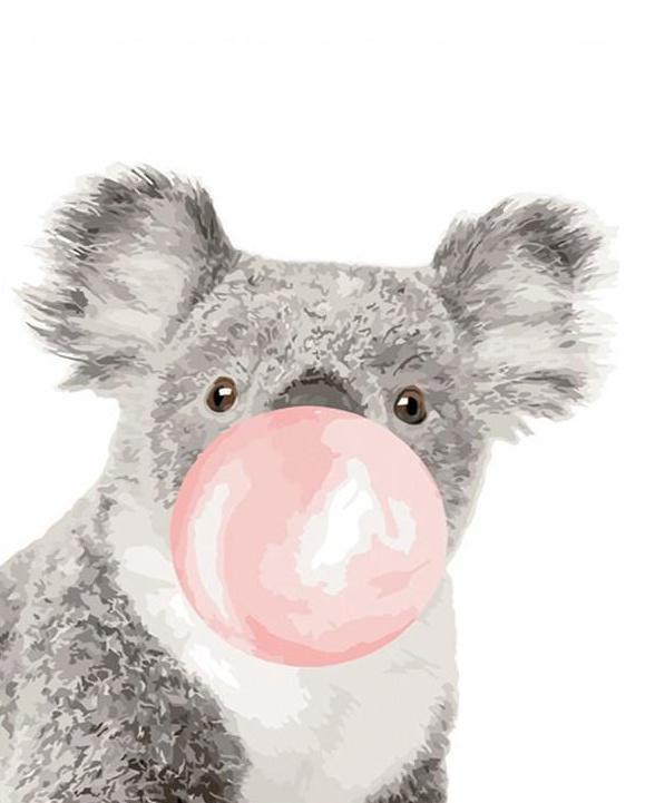 Schattig Koala met Kauwgom Schilderen op Nummers