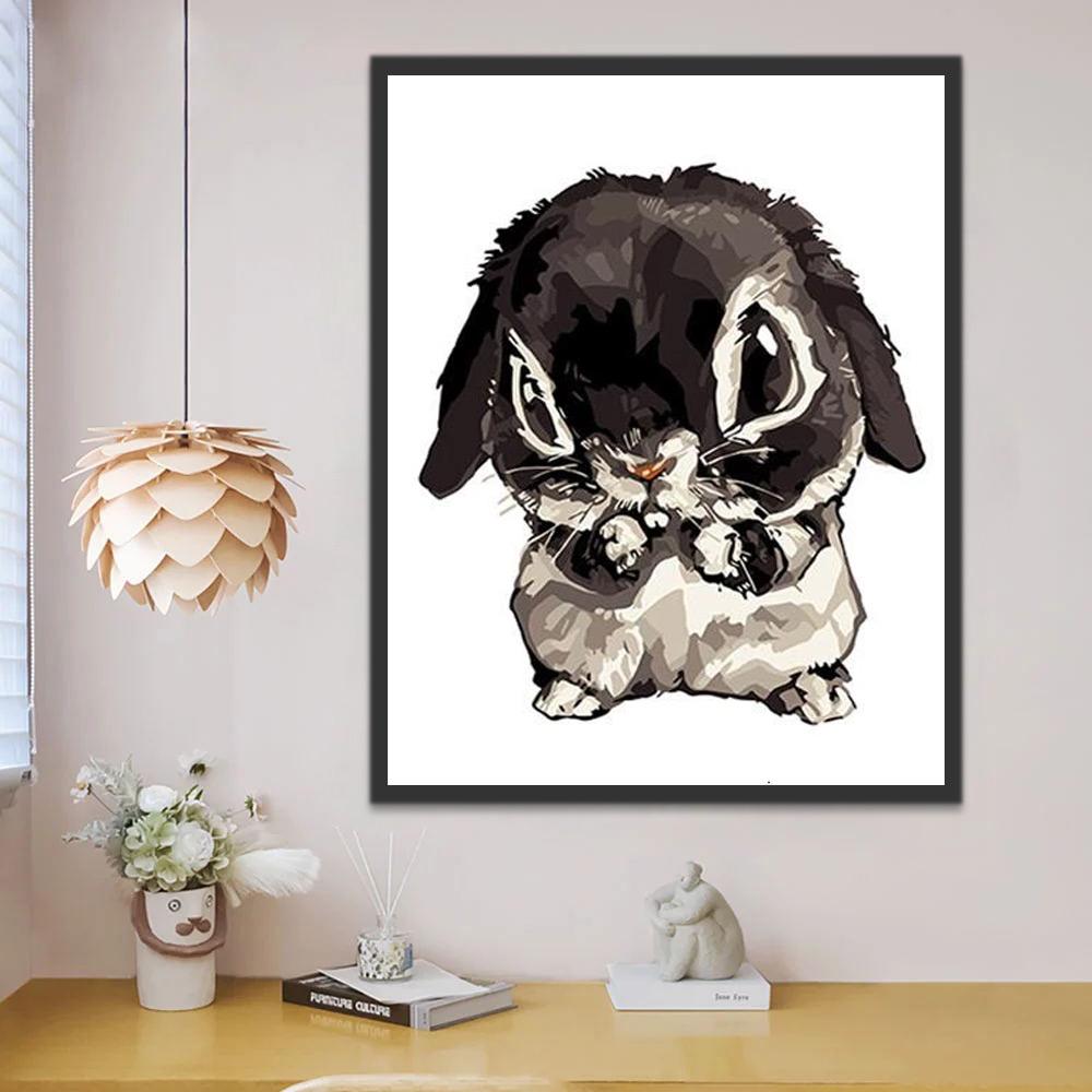 Schattig Konijn met Hangende Oren Schilderen op Nummers