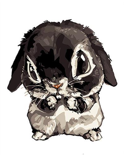 Schattig Konijn met Hangende Oren Schilderen op Nummers