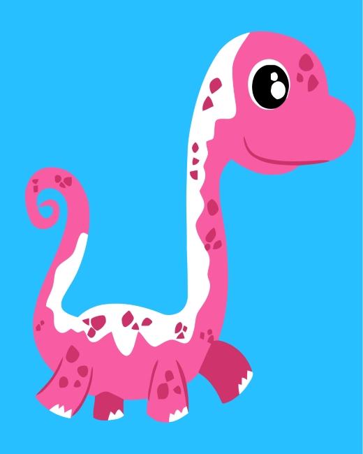 Schattige Cartoon Dinosaurus Schilderen op Nummers