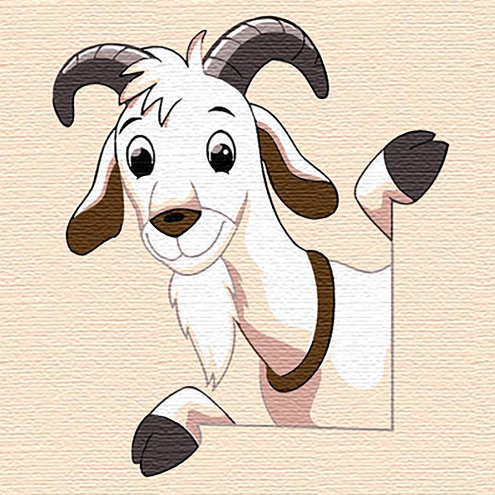Schattige Cartoon Geit Schilderen op Nummers Kinderen