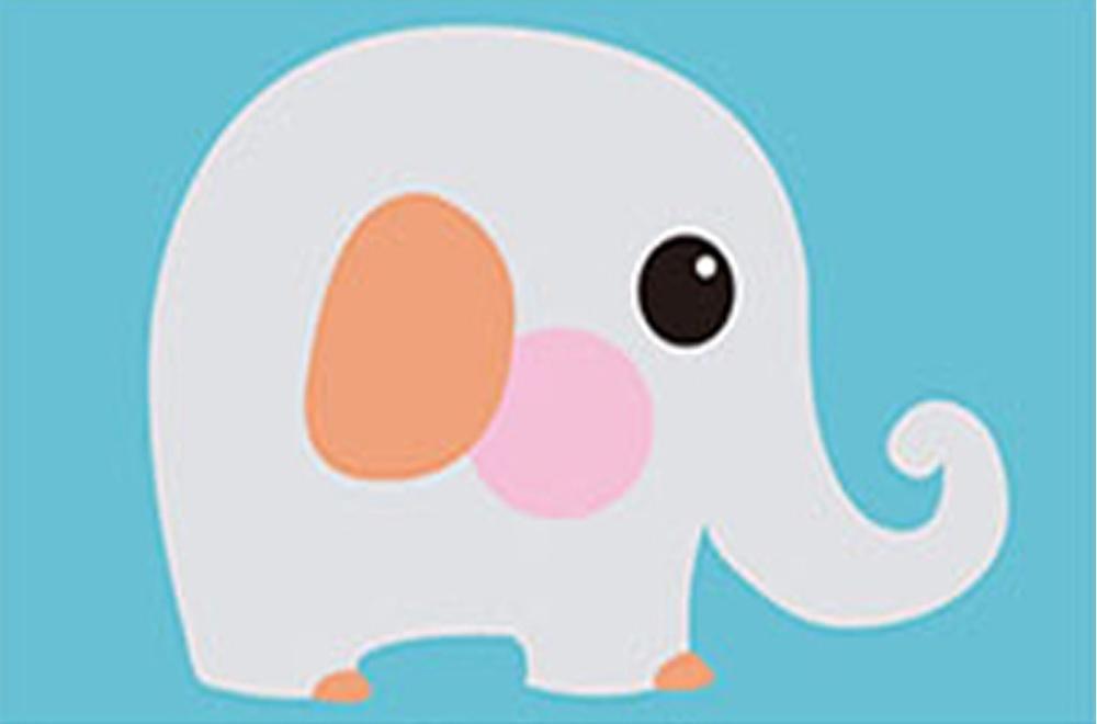 Schattige Cartoon Olifant Baby Schilderen op Nummers Kinderen