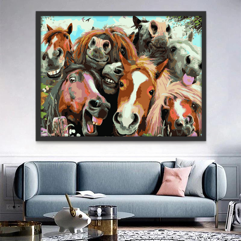 Schattige Ezels en Paarden Schilderen op Nummers