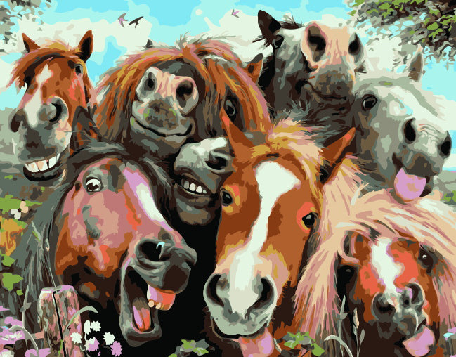Schattige Ezels en Paarden Schilderen op Nummers