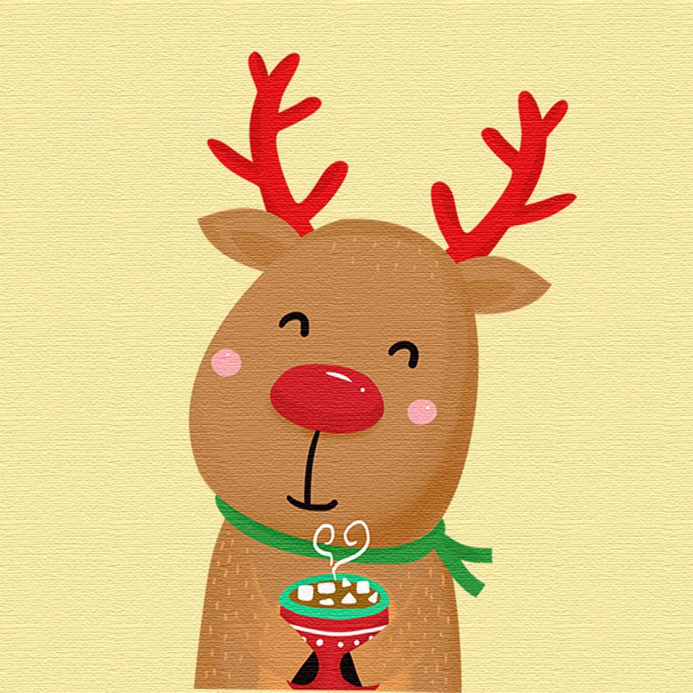 Schattige Kerst Eland Schilderen op Nummers Kinderen