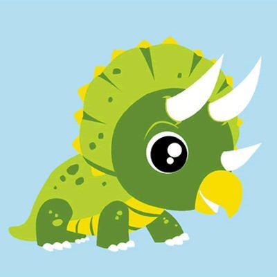 Schattige Kleine Groene Dinosaurus Schilderen op Nummers