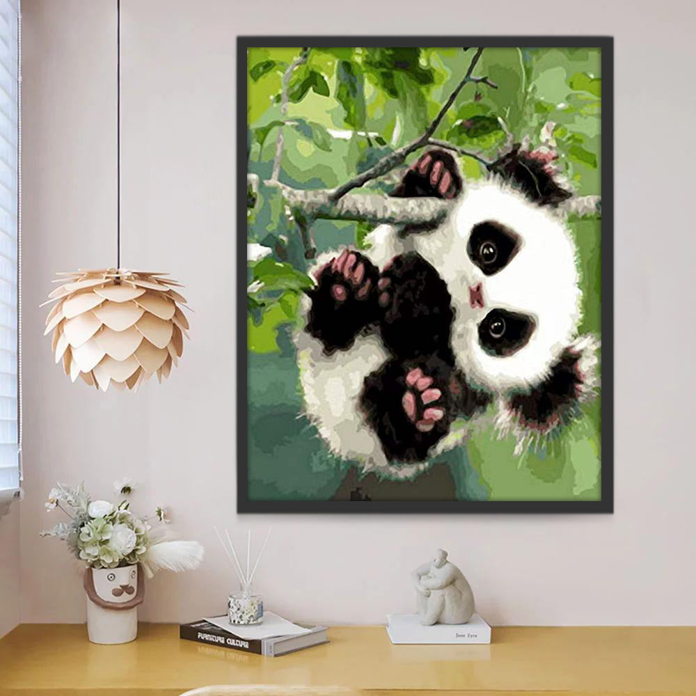 Schattige Panda in een Boom Schilderen op Nummers