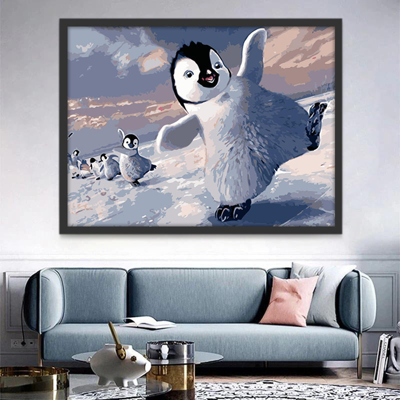 Schattige Pinguïns Schilderen op Nummers