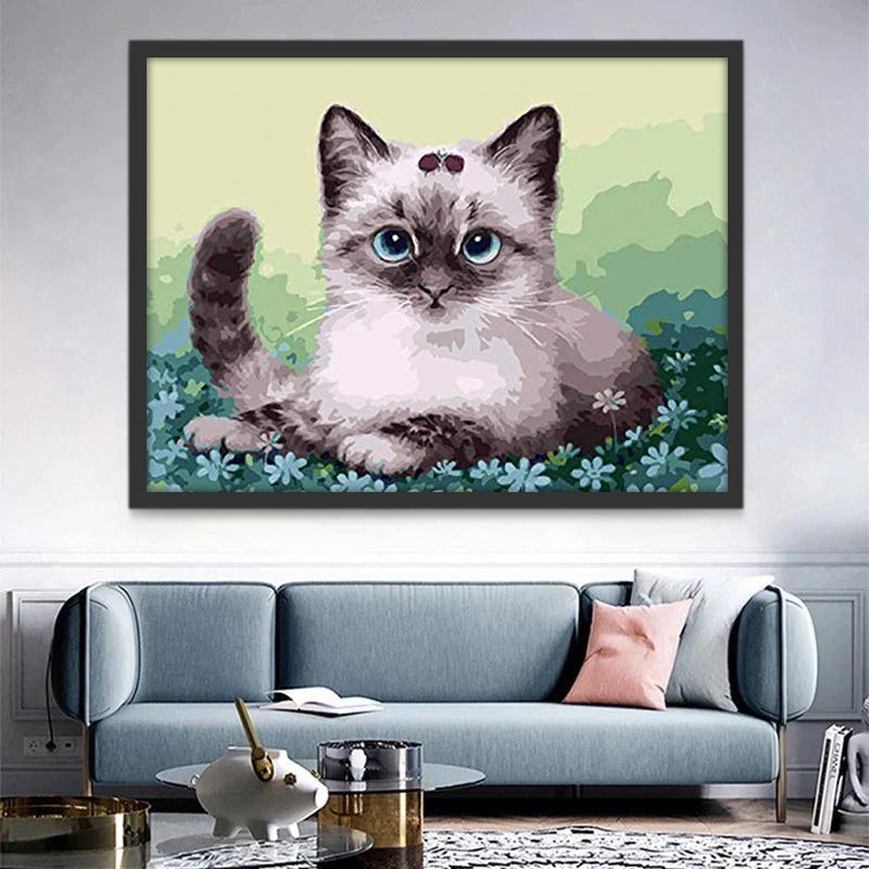 Schattige Siamese Kat Schilderen op Nummers
