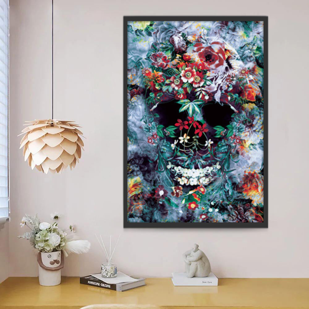 Schedels en Bloemen Schilderen op Nummers