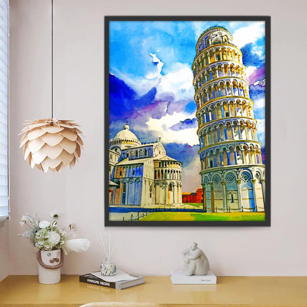 Scheve Toren van Pisa Schilderen op Nummers