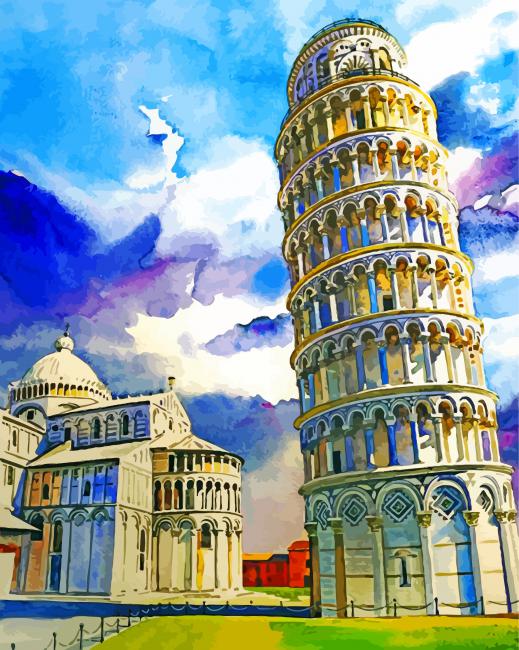 Scheve Toren van Pisa Schilderen op Nummers