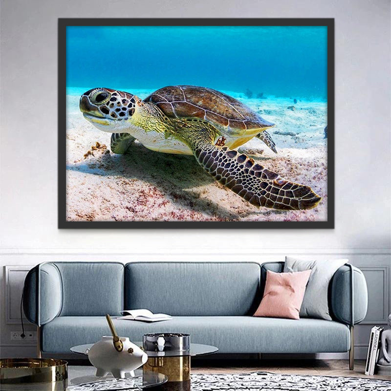 Schildpad op de Zeebodem Schilderen op Nummers