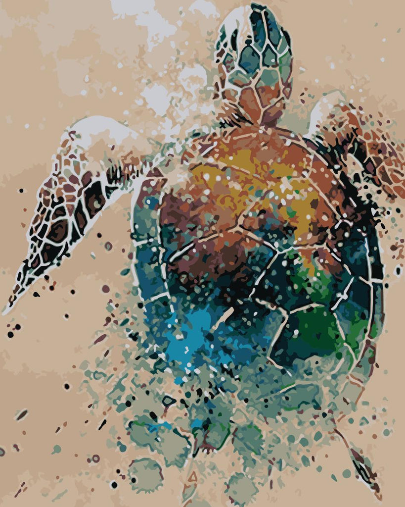 Schildpad op het Strand Schilderen op Nummers