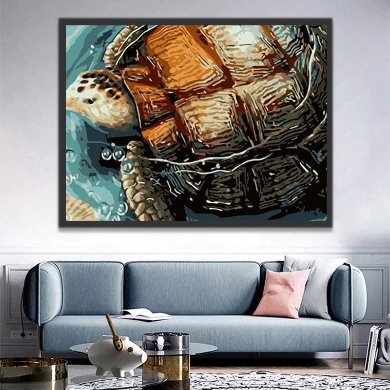 Schildpad Zeedier Schilderen op Nummers