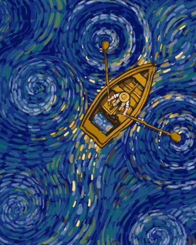 Schipper op het Water Schilderen op Nummers