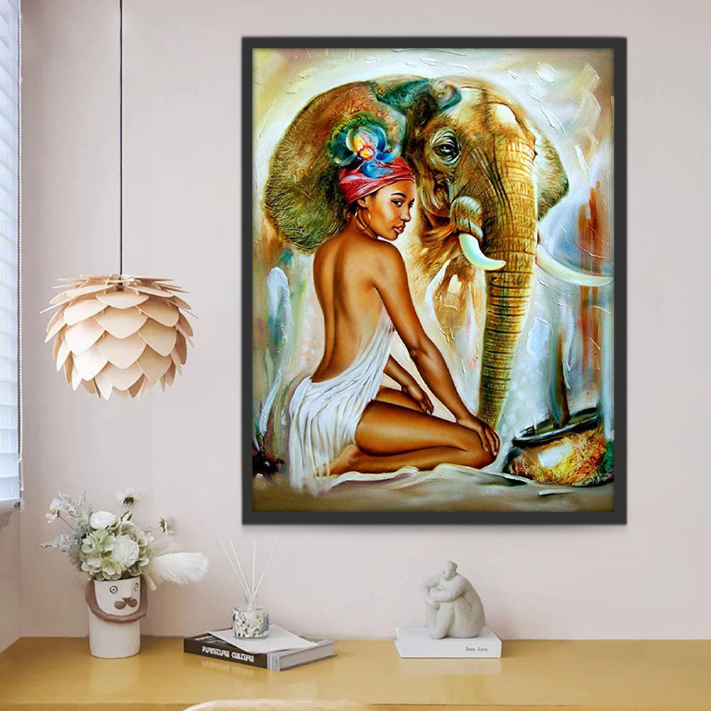Schoonheid en Olifant Schilderen op Nummers