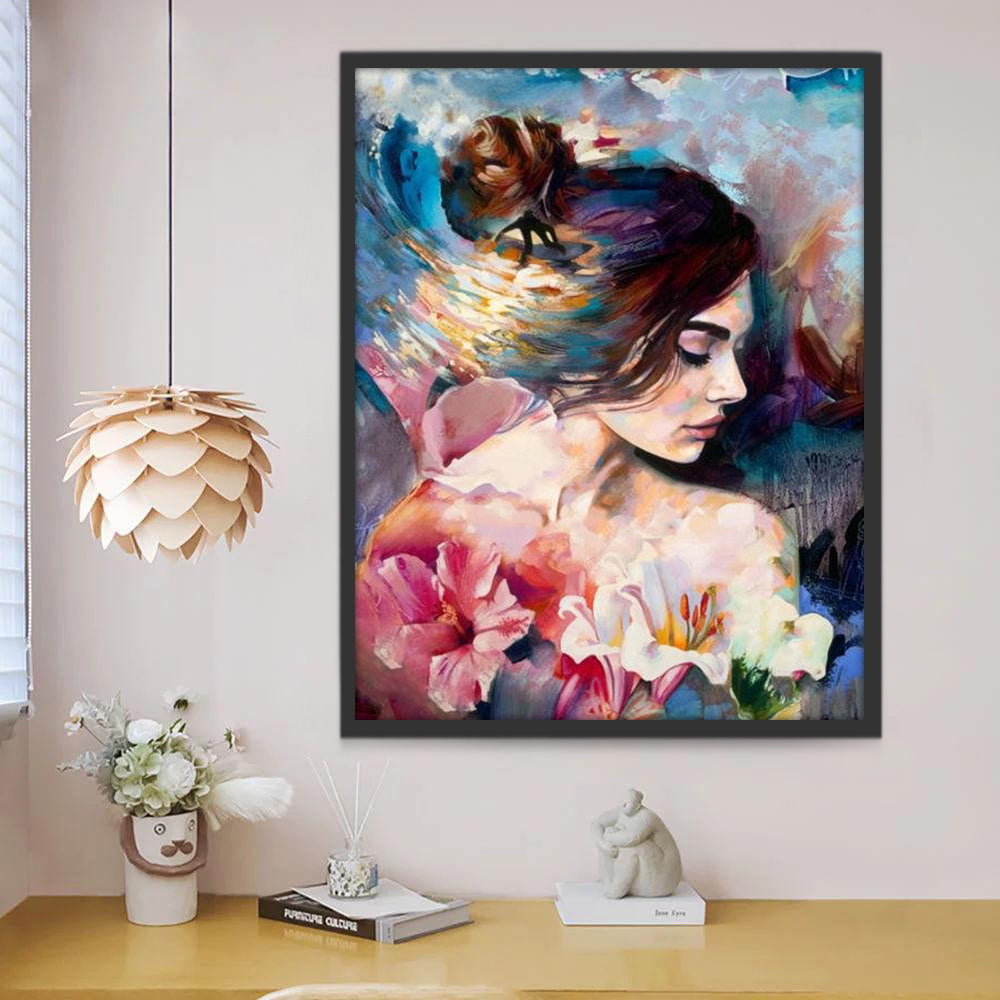 Schoonheid Omringd door Bloemen Schilderen op Nummers