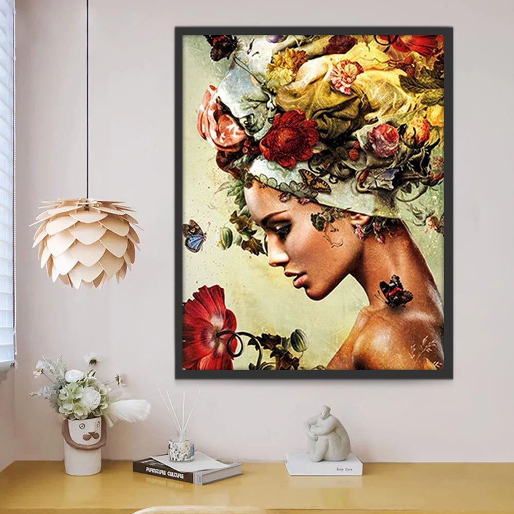 Schoonheid Versierd met Bloemen Schilderen op Nummers