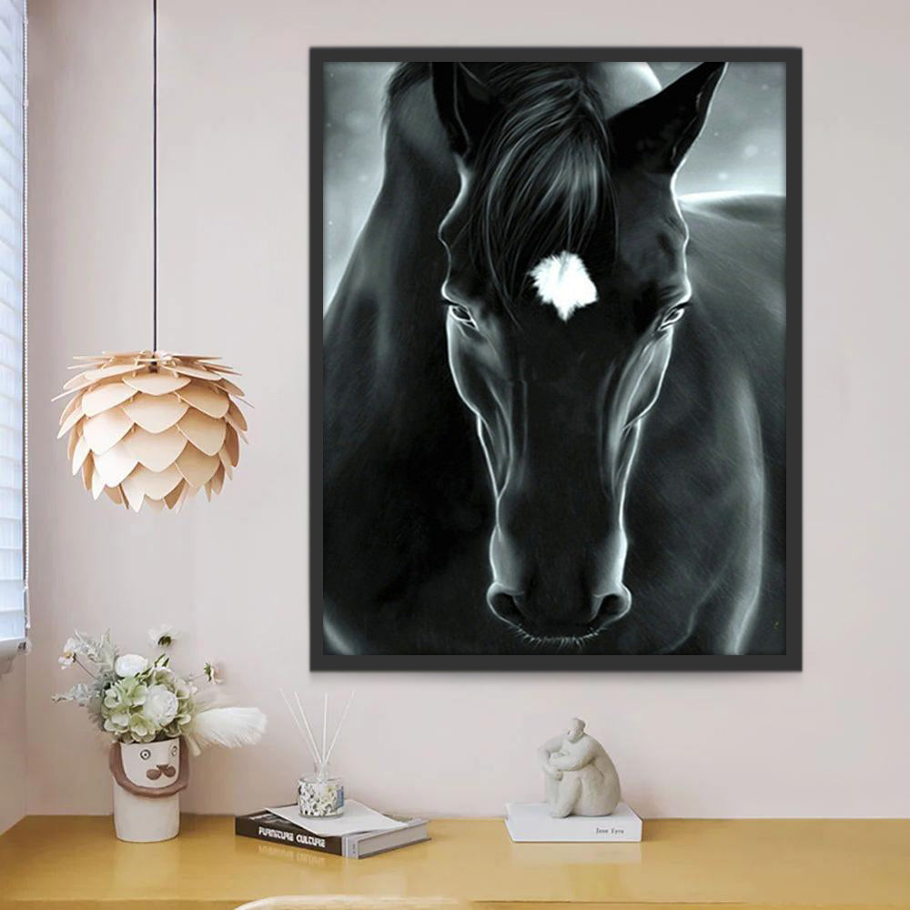 Serieus Donker Paard Schilderen op Nummers