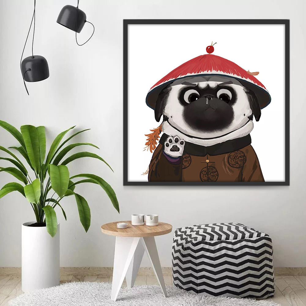 Serieuze Hond met Hoed Schilderen op Nummers