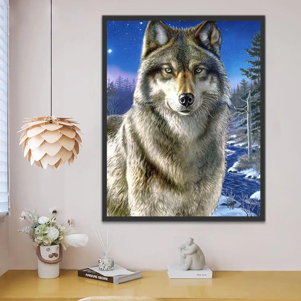 Serieuze Wolf Schilderen op Nummers