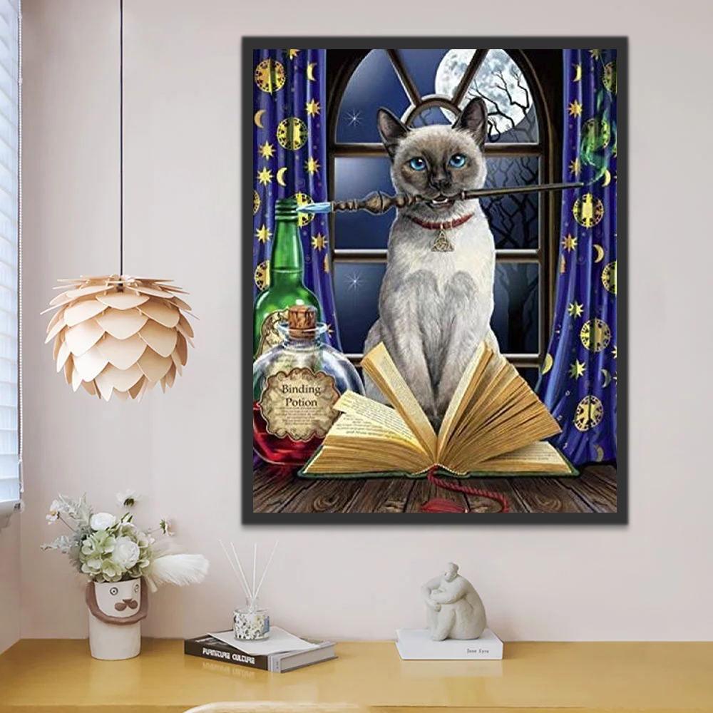 Siamese Kat en het Magische Boek Schilderen op Nummers