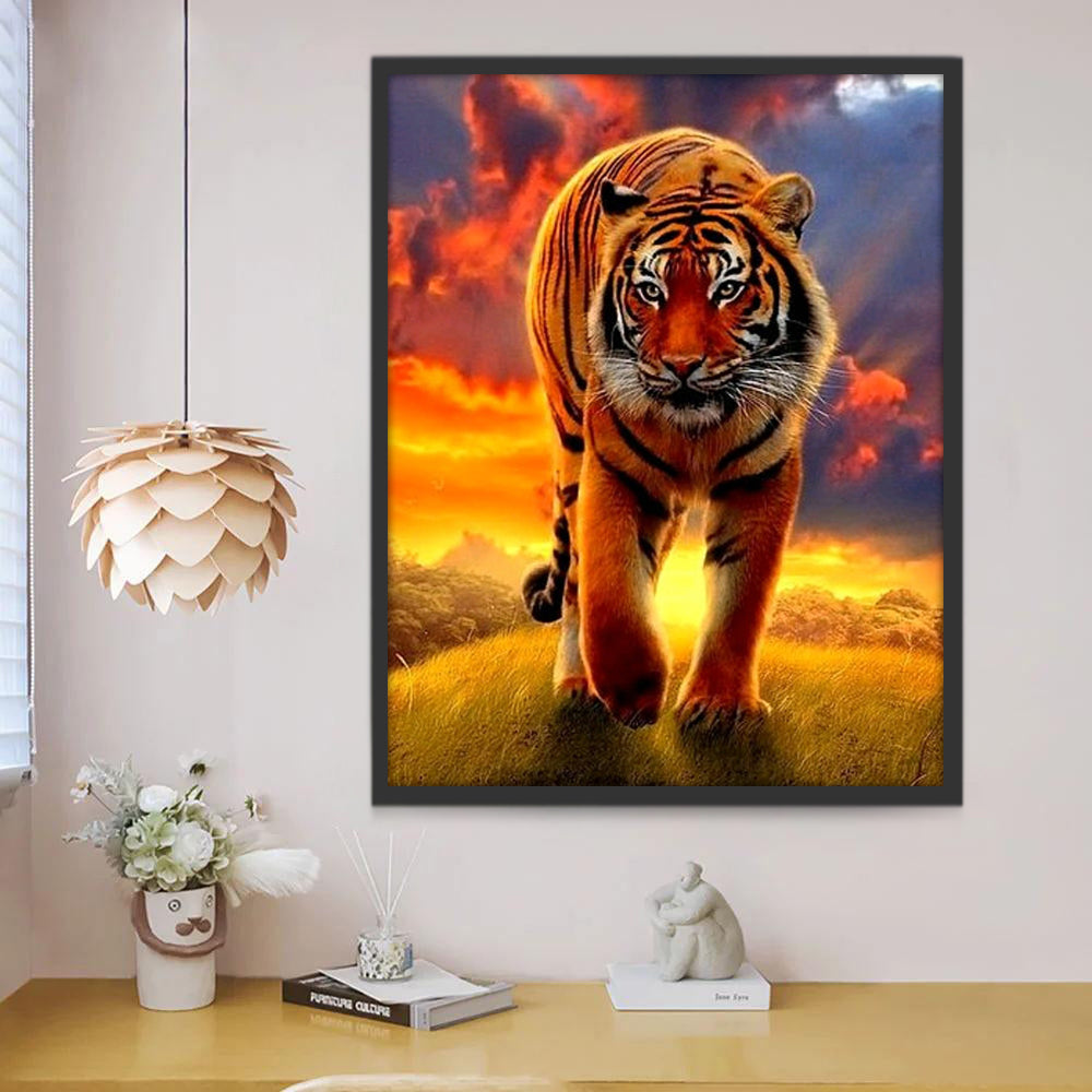 Siberische Tijger bij Zonsondergang Schilderen op Nummers