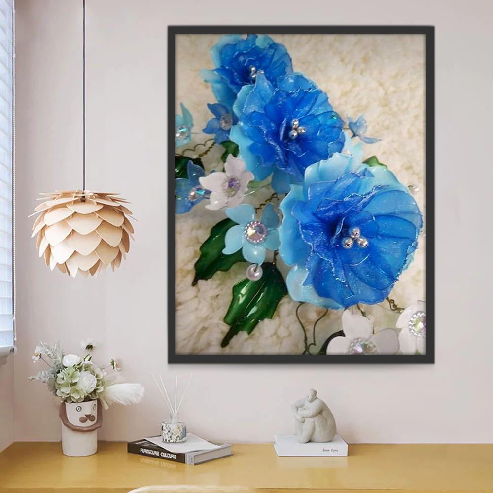 Sieraden en Blauwe Bloemen Schilderen op Nummers