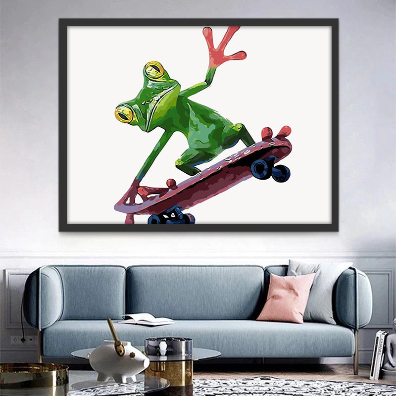 Skateboardende Kikker Schilderen op Nummers
