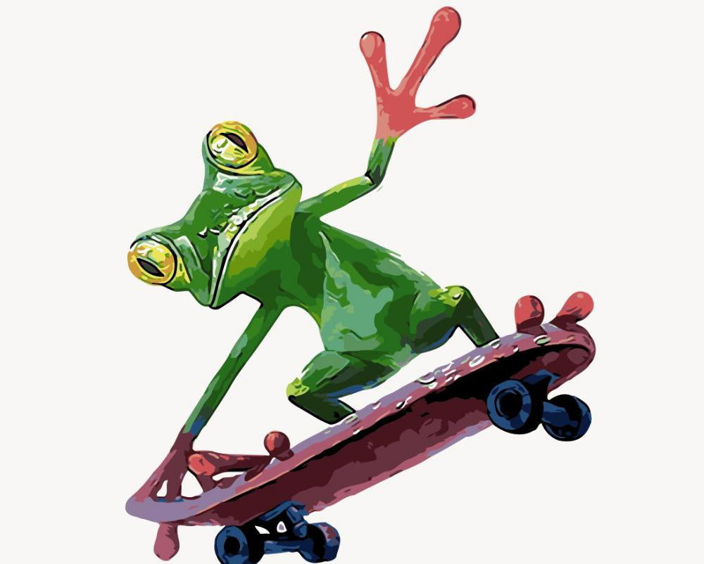 Skateboardende Kikker Schilderen op Nummers