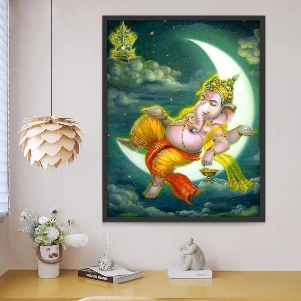 Slapende Beeld van een God Hindoeïsme Schilderen op Nummers