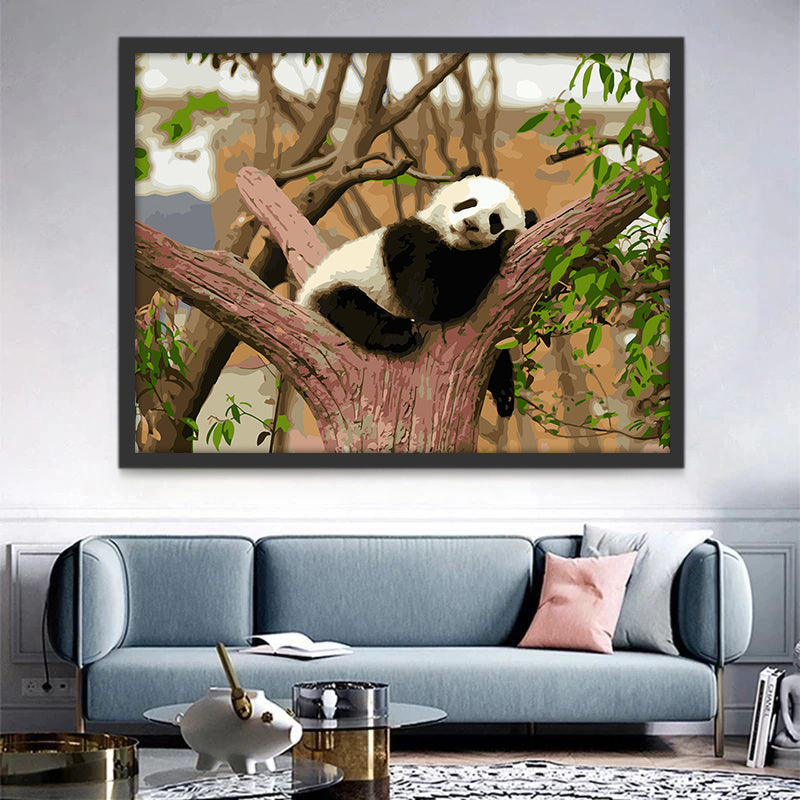 Slapende Panda in een Boom Schilderen op Nummers