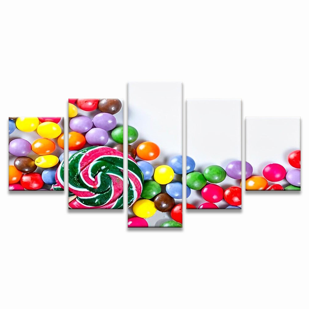 Snoep in Verschillende Kleuren 5 Platen Schilderen op Nummers