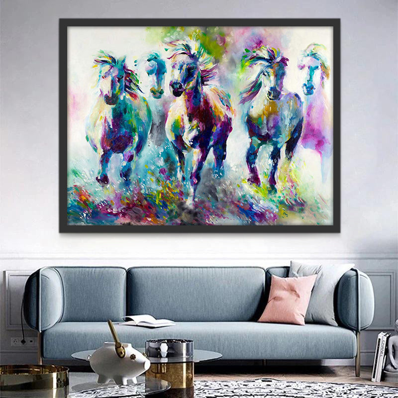 Sprintende Witte Paarden Schilderen op Nummers