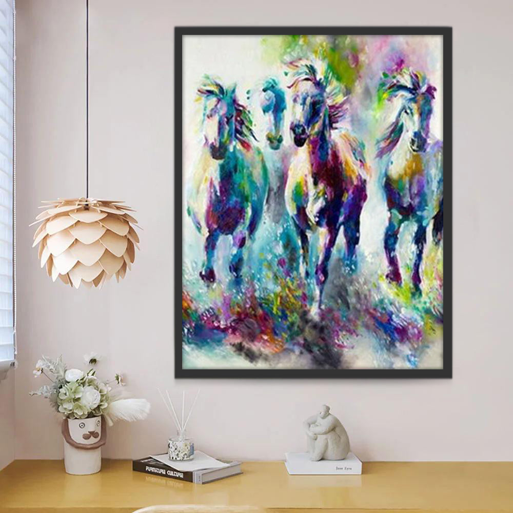 Sprintende Witte Paarden Schilderen op Nummers