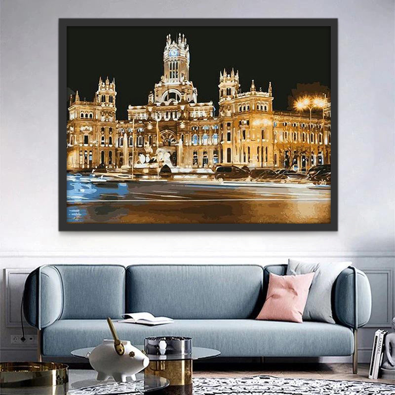 Stadhuis Madrid Schilderen op Nummers