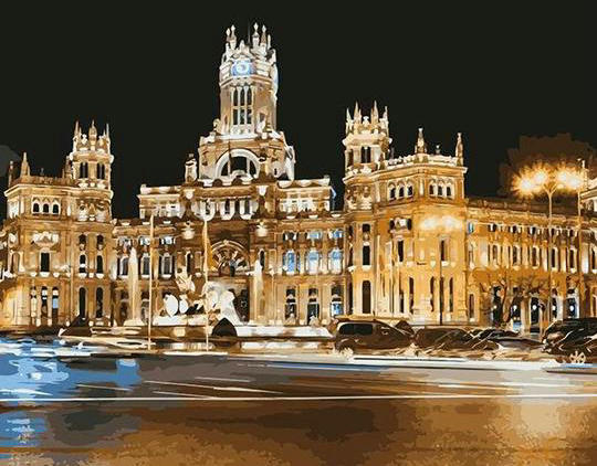Stadhuis Madrid Schilderen op Nummers