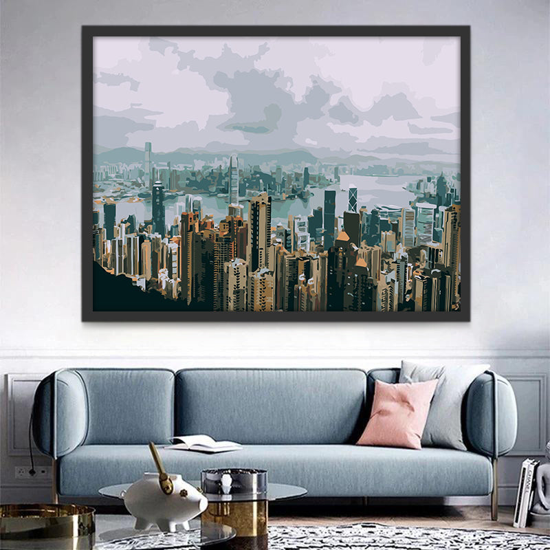 Stadslandschap Hongkong Schilderen op Nummers
