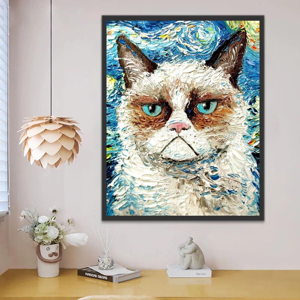 Sterrenhemel Siamese Kat Schilderen op Nummers
