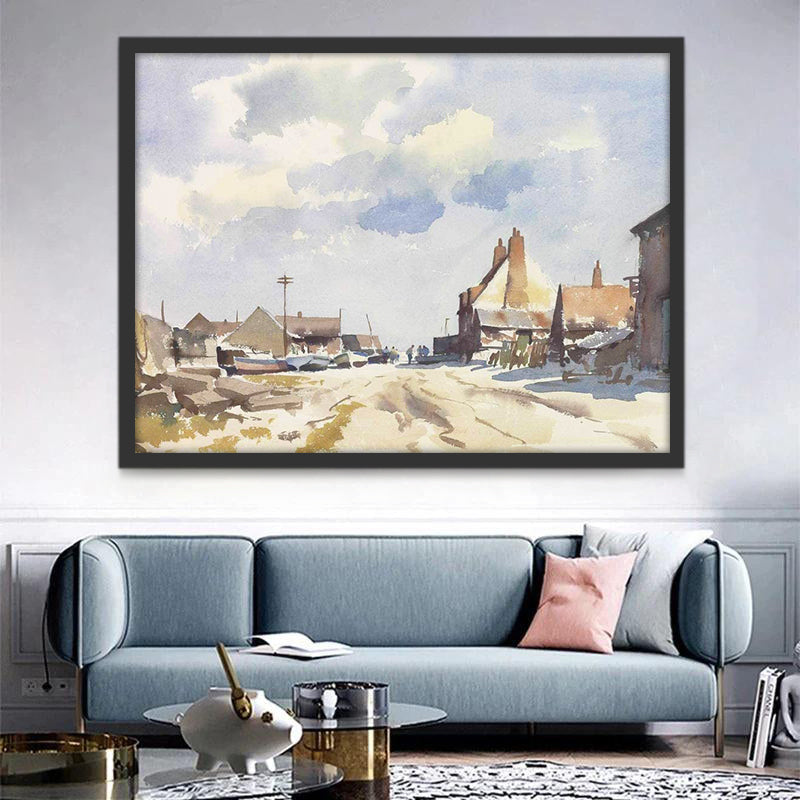 Stille Dorpsstraat aan de Kust Schilderen op Nummers