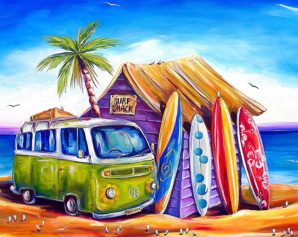 Surfplanken en Strandbus Schilderen op Nummers