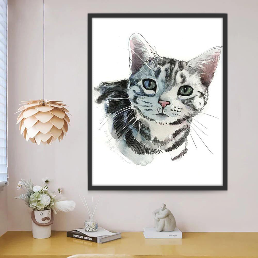 Tabby Kat Schilderen op Nummers