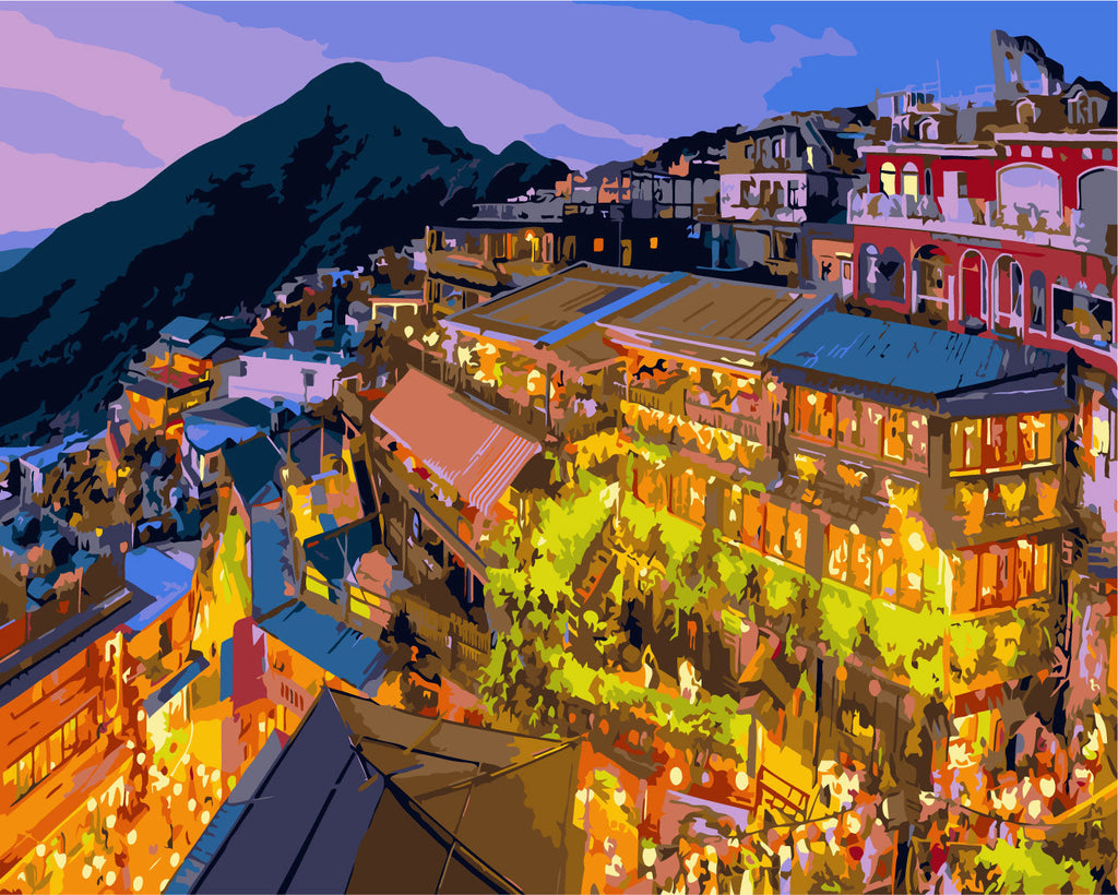 Taiwan bij Nacht Schilderen op Nummers