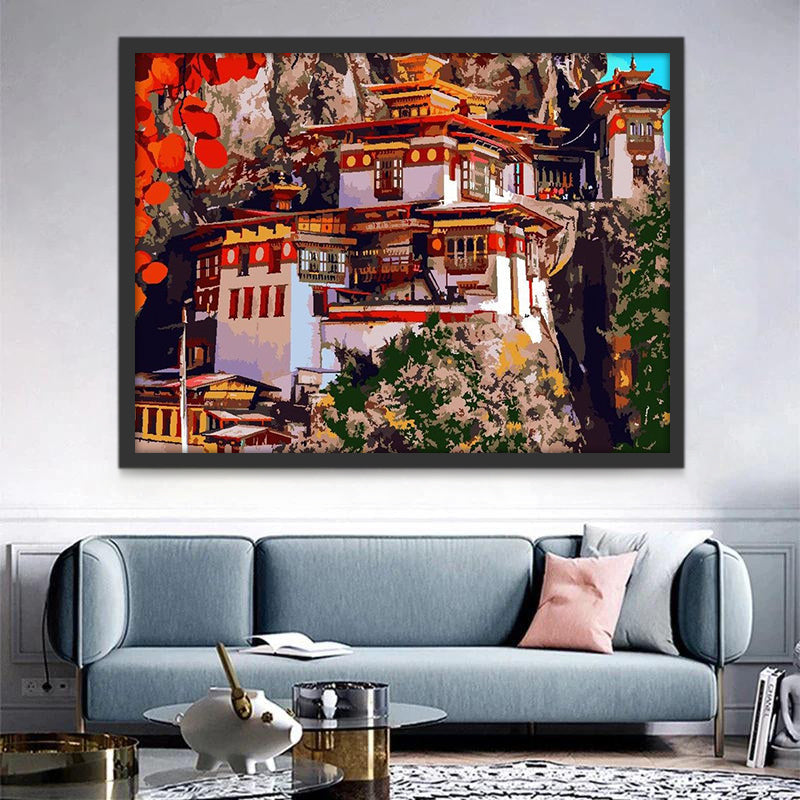Taktshang Goemba in Bhutan Schilderen op Nummers