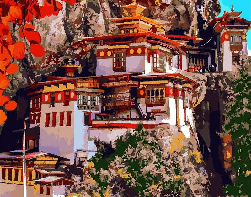 Taktshang Goemba in Bhutan Schilderen op Nummers