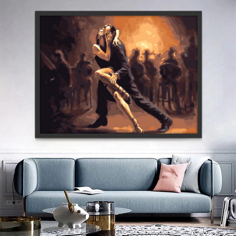 Tango Dansers op de Dansvloer Schilderen op Nummers