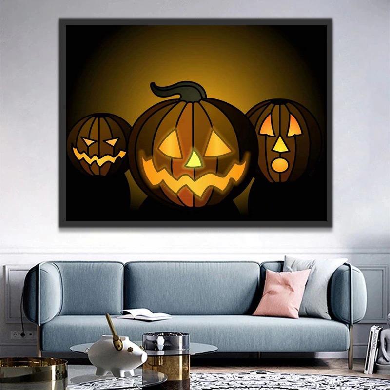 Tekenfilm Jack-o'-lantaarns Schilderen op Nummers