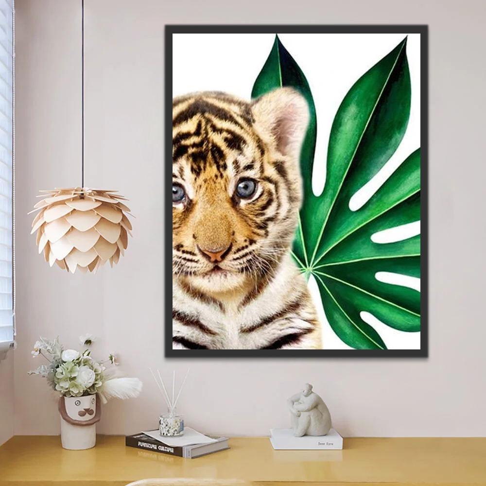 Tijger en Blad Schilderen op Nummers